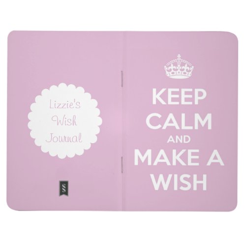 Keep Calm and Make a Wish Pink Personalized Journal
