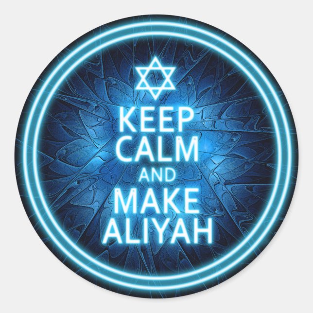 Keep Calm And Make Aliyah Classic Round Sticker (Front)