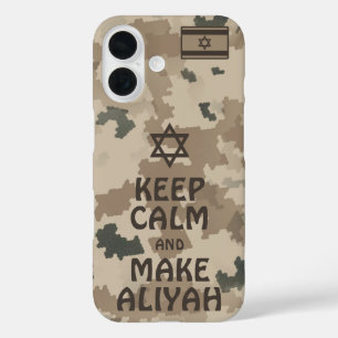 Keep Calm And Make Aliyah - Desert iPhone 16 Case