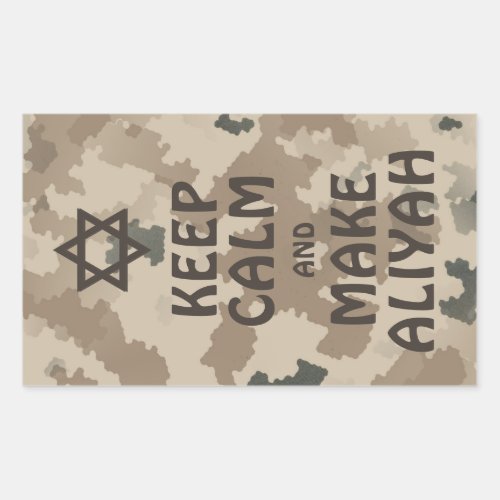 Keep Calm And Make Aliyah _ Desert Rectangular Sticker