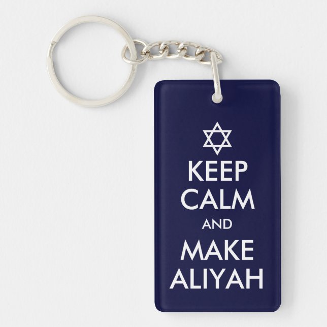 Keep Calm And Make Aliyah Keychain (Front)