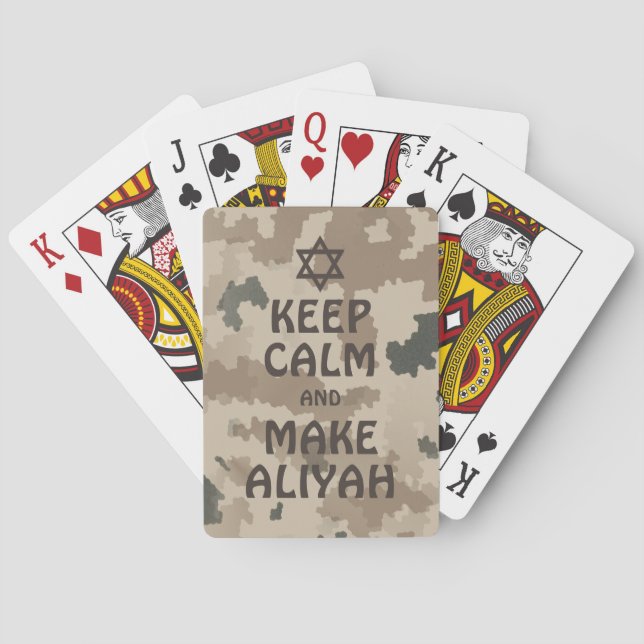 Keep Calm And Make Aliyah Poker Cards (Back)