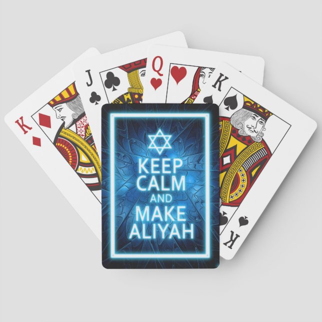 Keep Calm And Make Aliyah Poker Cards (Back)