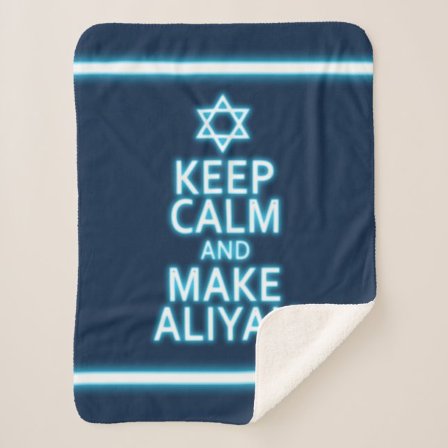 Keep Calm And Make Aliyah Sherpa Blanket (Front)