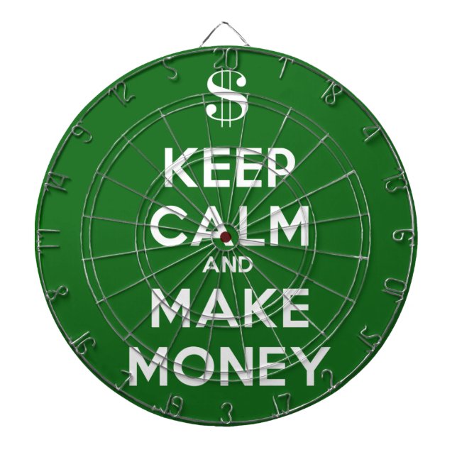 Keep Calm and Make Money Dart Board (Front)