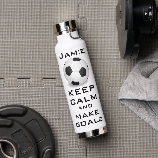 Keep Calm and Make One Soccer  Water Bottle