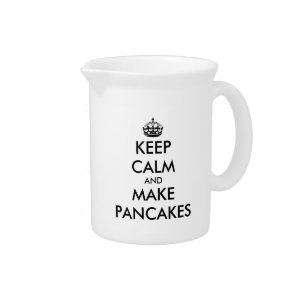 Keep calm and make pancakes funny ceramic beverage pitcher
