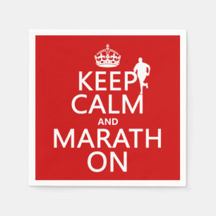 Keep Calm and Marath On Paper Napkins