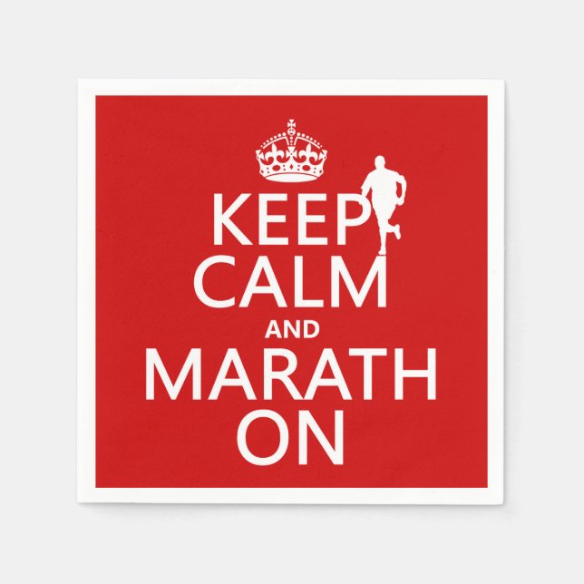 Keep Calm and Marath On Paper Napkins (Front)