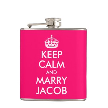 Keep Calm And Marry Jacob Hip Flask by pinkgifts4you at Zazzle
