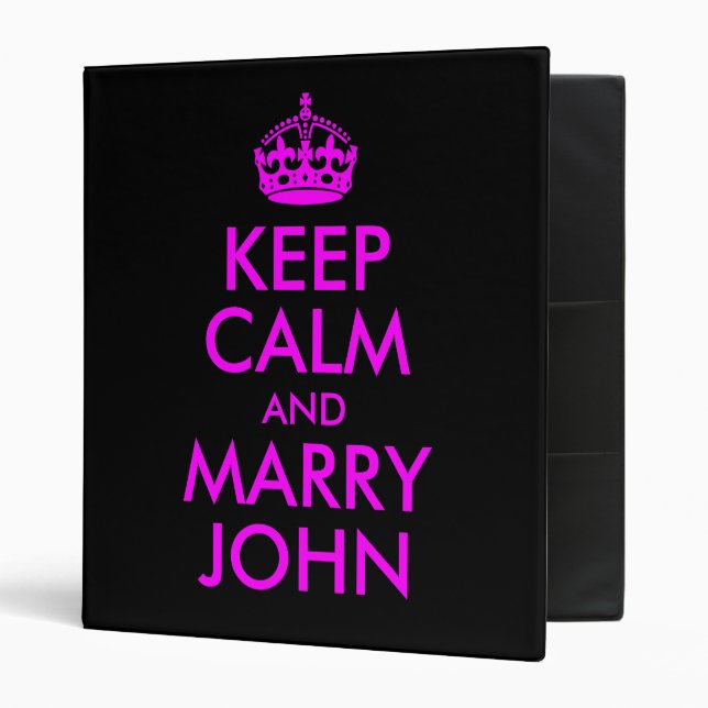 Keep Calm and Marry John Avery Binder (Front/Inside)