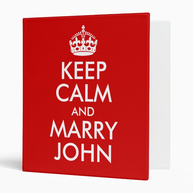 Keep Calm and Marry John Avery Binder (Front/Inside)