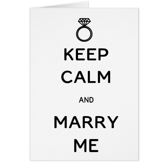Keep Calm and Marry Me Cards (Front)