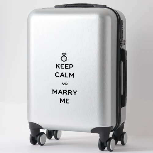 Keep Calm and Marry Me Diamond Ring Sticker