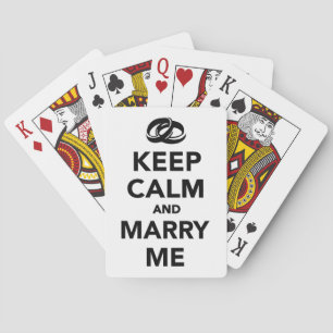 Keep calm and marry me poker cards