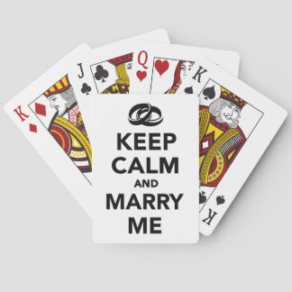 Keep calm and marry me poker cards