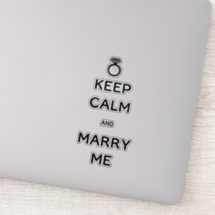 Keep Calm and Marry Me With Diamond Ring Sticker