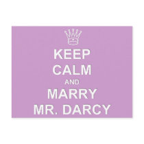 Keep Calm and Marry Mr. Darcy - Postcard - Lilac