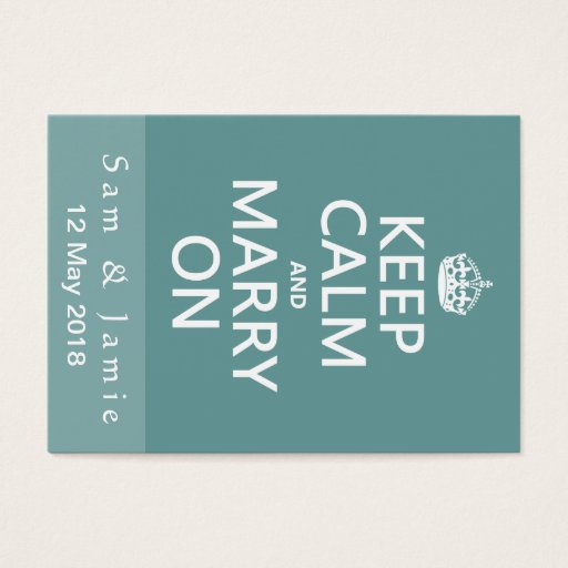 Customizable Keep Calm and Marry On Business Card Template