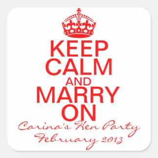 Keep Calm and Marry on Bachelorette stickers