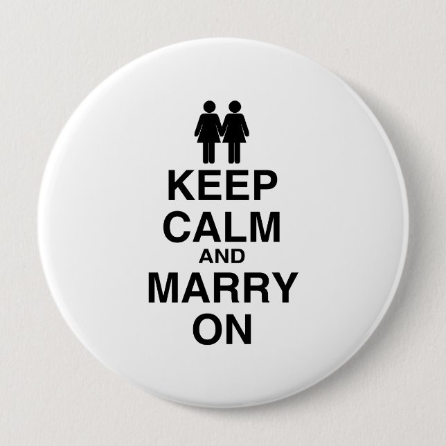 Keep Calm and Marry On Button (Front)