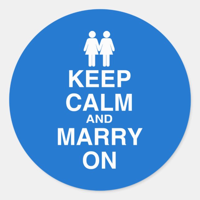 Keep Calm and Marry On Classic Round Sticker (Front)