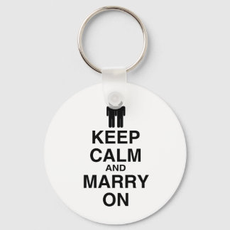 KEEP CALM AND MARRY ON (GAY KEYCHAIN