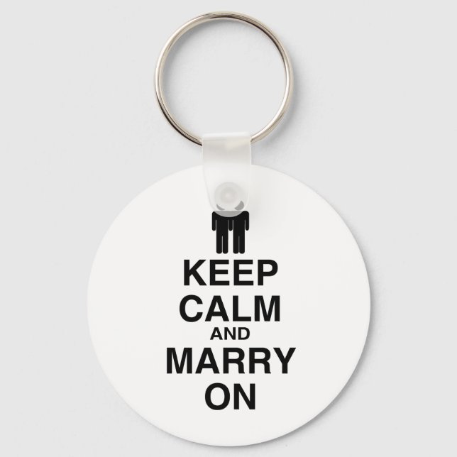 KEEP CALM AND MARRY ON (GAY KEYCHAIN (Front)