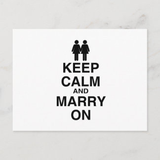 KEEP CALM AND MARRY ON (LES POSTCARD