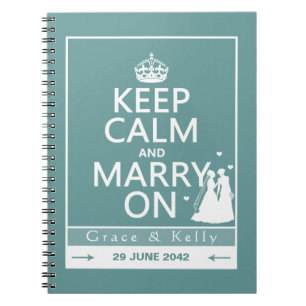 Keep Calm and Marry On Lesbian Wedding Notebook
