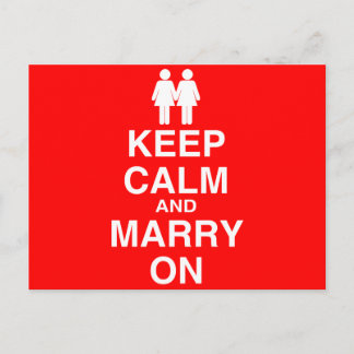Keep Calm and Marry On Postcard