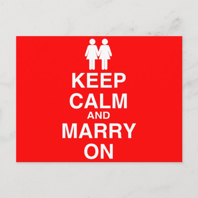Keep Calm and Marry On Postcard (Front)