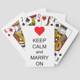 Keep Calm and Marry On Red Heart Poker Cards