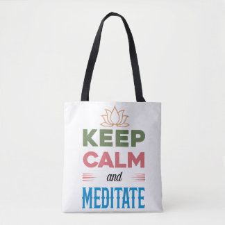 Keep Calm and Meditate – Vibrant Mindfulness Art Tote Bag