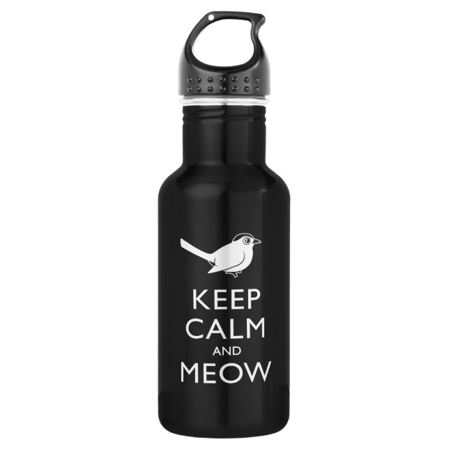 Keep Calm and Meow Water Bottle (Front)