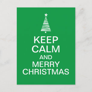 Keep calm and merry christmas postcard