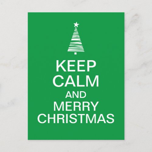 Keep calm and merry christmas postcard