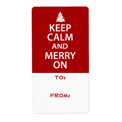 Keep Calm and Merry On Label