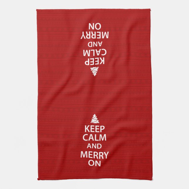 Keep Calm and Merry On Towel (Vertical)