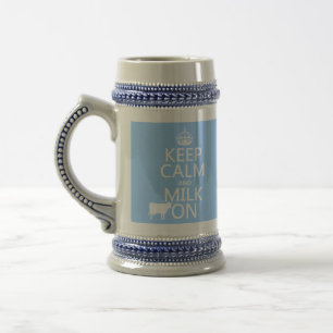 Keep Calm and Milk On (cows) (in all colors) Beer Stein