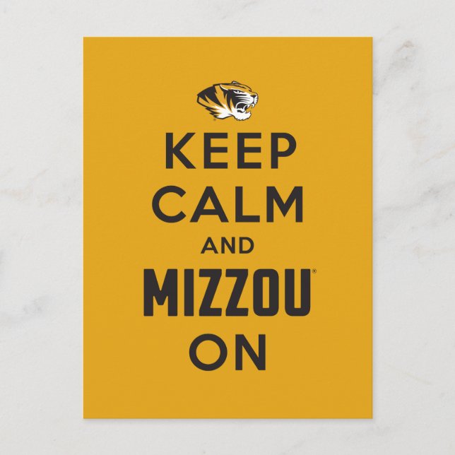 Keep Calm and Mizzou on Postcard (Front)