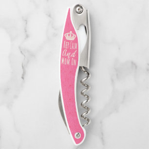 Keep Calm and Mom On Grunge Pink Waiter's Corkscrew