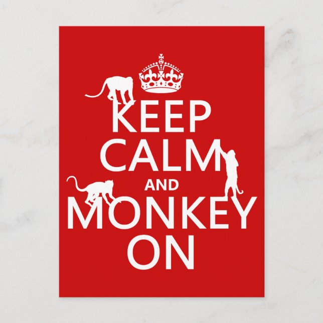 Keep Calm and Monkey On - all colours Postcard (Front)
