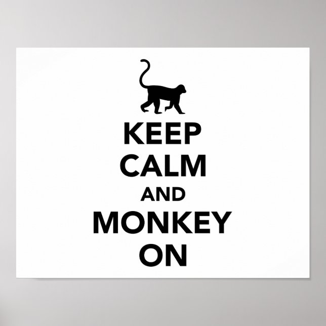 Keep calm and monkey on poster (Front)