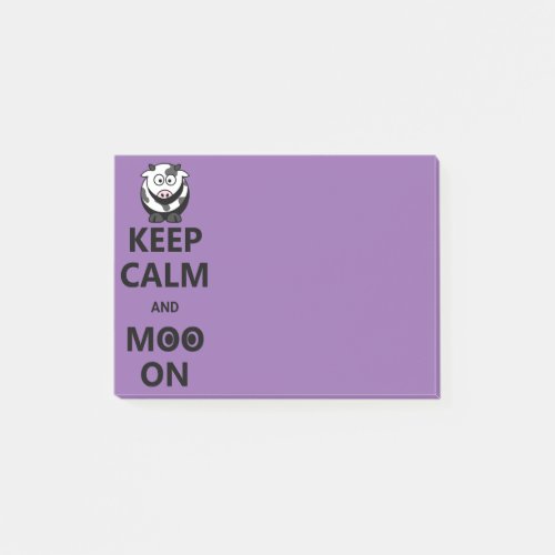 Keep Calm and Moo On _ Funny Quote Post_it Notes