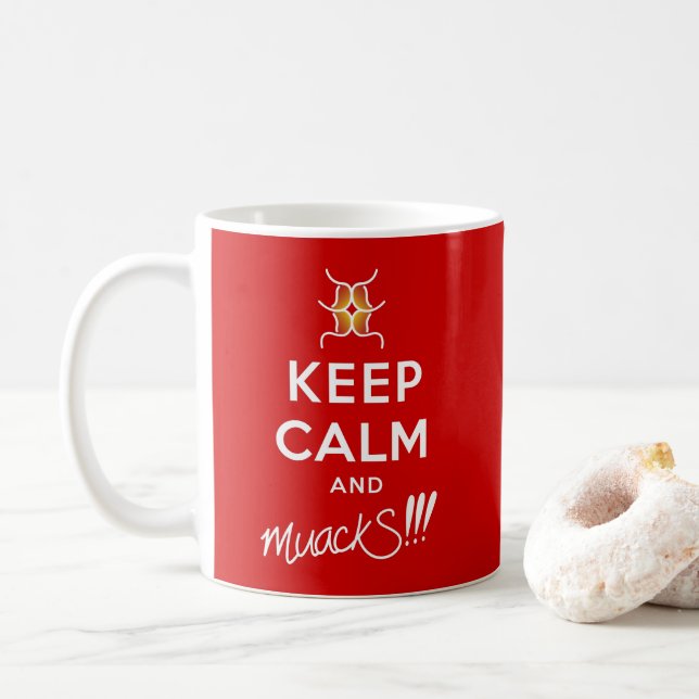 Keep Calm and muackS!!! Red&White Coffee Mug (With Donut)