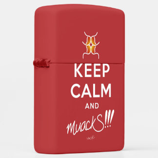 Keep Calm and muackS!!! Red&White Zippo Lighter