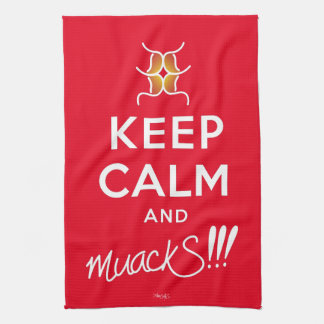 Keep Calm and muackS!!!-White Text Kitchen Towel
