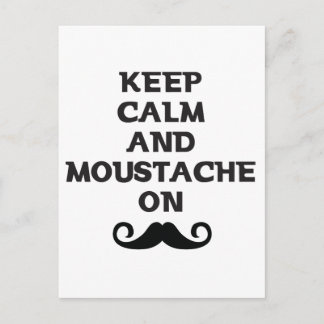 Keep Calm and Mustache On Postcard