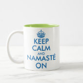 Keep Calm and Namasté on yoga meditation mug (Left)